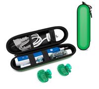 Étui de Voyage pour Brosse à Dents Électrique compatible avec Oral-B/Philips Sonicare et la Plupart des Autres Marques de Brosses à Dents Électriques, Incluant 2 Couvre-Têtes Universels, Vert