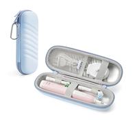 Étui de voyage pour brosse à dents électrique Oral B/Oral-B Pro/Phlips Sonicare, sac de rangement étanche et portable avec poche en maille et 2 couvre-têtes de brosse à dents (bleu)