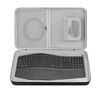 Étui de Voyage pour Clavier à Coque Rigide Geekria, Compatible avec l’étui de Transport du Combo Clavier Ergonomique sans Fil Logitech Ergo K860 et Souris MX Master 3S (Gris foncé)