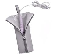 Étui de voyage pour fer à friser, pochette à outils pour cheveux, doublure résistante à la chaleur, couche extérieure imperméable, pour salle de bain, salon, coiffeuse, voyage, 29 x 10 x 1 cm, noir