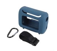 Étui de voyage pour JBL Go 5 - Coque souple en silicone souple avec port complet pour l'accès - Coque ultra légère pour piscine, fête, plage, orange (bleu marine)