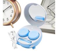 Étui de voyage pour lentilles de contact | Avec pince à épiler et boîte rechargeable, récipient de nettoyage pour lentilles de contact, pour lentilles de contact souples, RGP, sclérales, lentilles de