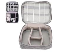 Étui de Voyage pour Organisateur D'électronique, Sac de Rangement de Câbles, Sac de Cordon Portable avec Séparateur Réglable, Rangement pour Voyage d'affaires, Organisation