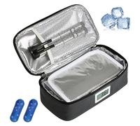 Étui de voyage pour refroidisseur d'insuline, isolation portable pour refroidisseur d'insuline 9x4x3 pouces, étui de voyage résistant aux chocs pour le diabète avec poignée et 2 blocs glace pou
