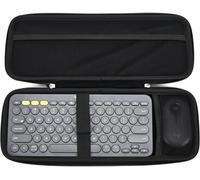 Étui de Voyage Rigide pour Clavier Multi-appareils sans Fil Logitech K380 et Souris Logitech M350. (pour la Vente est Le Cas Seulement).-Noir (Doublure Noire)
