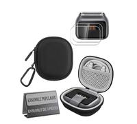 Étui de Voyage Rigide pour Laifen P3 Pro / P3 Rasoir [Inclus 2 Films de Protection], powfix Housse de Rangement Anti-Choc avec Poche Filet, Organisateur Étanche pour Accessoires - Noir