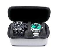 Étui de voyage rigide pour montre, 2 emplacements zippés, pour homme et femme, avec coussin anti-mouvement