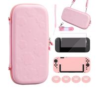 Étui de voyage rose, accessoires pour Nintendo Switch 2, joli sac de transport Sakura Poch avec support de sangle, Film de protection en verre trempé cas
