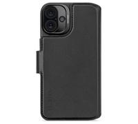 Etui DECODED en cuir noir détachable 2en1 iPhone 16 PLUS