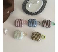 Étui d'écouteur rétro à blocs de couleur rayés avec boucle de suspension, compatible avec Pro 3, Nouveau Pro 2, design mignon et minimaliste compatible avec 4, 3, 1/2, pour femmes Apple AirPods 1/2,Ap