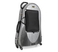 Étui Deluxe Lechgold pour euphonium - valise rigide trolley robuste, rembourrage thermique, poche extérieure optionnelle, harnais sac à dos, look carbone stylé.