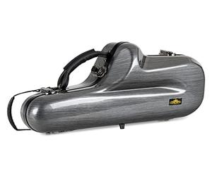 Étui Deluxe Lechgold rigide pour saxophone alto Mi bémol, rembourrage thermique, espace pour bec, col de cygne et accessoires, harnais sac à dos, design carbone stylé.
