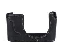 Étui demi-boîtier en cuir PU compatible avec Leica Q, protection partielle du boîtier avec accès à la batterie, noir