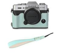 Étui demi-corps pour appareil photo en cuir PU imprimé palmier, pour Fujifilm XT30 Fuji X-T30 XT30II XT20 XT10, couvercle inférieur d'ouverture de batterie-XT30 SkyBleu