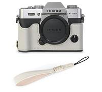 Étui demi-corps pour appareil photo en cuir PU imprimé palmier, pour Fujifilm XT30 Fuji X-T30 XT30II XT20 XT10, couvercle inférieur d'ouverture de batterie-XT30 Gris