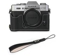Étui demi-corps pour appareil photo en cuir PU imprimé palmier, pour Fujifilm XT30 Fuji X-T30 XT30II XT20 XT10, couvercle inférieur d'ouverture de batterie-XT30 Noir