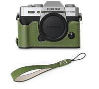 Étui demi-corps pour appareil photo en cuir PU imprimé palmier, pour Fujifilm XT30 Fuji X-T30 XT30II XT20 XT10, couvercle inférieur d'ouverture de batterie-XT30 Vert
