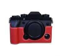 Étui Demi-Cuir Faux pour Fujifilm X-T5 Vert pour prise Améliorée | pour prise renforcée, confort accru, stabilité améliorée, couleur verte, modèle demi-coque
