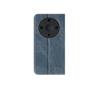 Etui Denim Portefeuille pour Honor Magic 6 Lite 5G Support vidéo Bleu