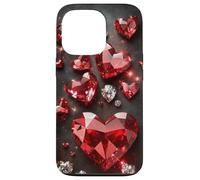 Étui des Coeurs Rubis Rouges Diamants étincelants Amour Luxe Coque pour iPhone 13 Pro