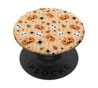 Étui d'halloween citrouilles crânes araignées Automne Feuilles d'automne PopSockets PopGrip Adhésif