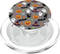 Étui d'halloween citrouilles, fantômes, sorcières, Chauves-Souris, Chats Noirs PopSockets PopGrip pour MagSafe