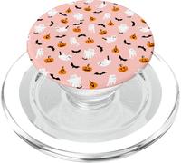 Étui d'halloween fantômes citrouilles Chauve-Souris Rose pour Femme et Fille PopSockets PopGrip pour MagSafe