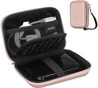 Étui Disque Dur Externe 2,5"", Housse de Protection pour WD, Toshiba, Canvio, Seagate, Samsung SSD HDD, Pochette Portable Antichoc 2,5 Pouces avec Emplacements pour Cartes et Accessoires-Rose