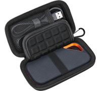 Étui Disque Dur Externe Housse de Protection pour SanDisk Extreme Pro/SanDisk Extreme Portable SSD Externes SDSSDE81 SDSSDE80 500GO 1TO 2TO 4TO USB-C EVA Antichoc Étanche Pochette, Nior+Nior