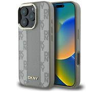 Étui DKNY à motif à carreaux MagSafe pour iPhone 16 Pro Max, beige