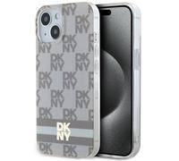 Étui DKNY Checkered Mono Pattern MagSafe pour iPhone 14, beige