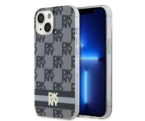 Étui DKNY Checkered Mono Pattern MagSafe pour iPhone 14, noir