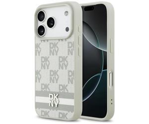 Etui DKNY Checkered with Printed Stripes do iPhone 17 Pro be?owy