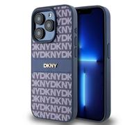 Etui DKNY do iPhone 15 Pro 6.1 niebieski/blue hardcase Leather Mono Stripe & Metal Logo