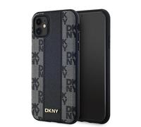 Étui DKNY Leather Checkered MagSafe pour iPhone 11/XR, noir