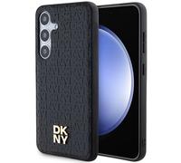 Étui DKNY Leather Pattern MagSafe pour Samsung S24, noir