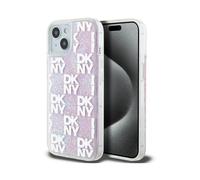 Étui DKNY Liquid Glitter Multilogo Rose - iPhone 13/14/15