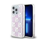 Étui DKNY Liquid Glitter Multilogo Rose - iPhone 15 Pro