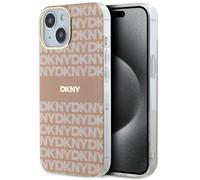 Étui DKNY Mono Stripe IML MagSafe pour iPhone 14, rose