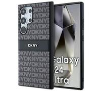 Coque pour smartphone - DKNY - Samsung Galaxy S24 Ultra - Cuir Mono Stripe - Logo Métallique - Noir