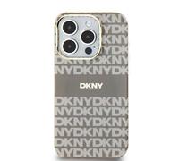 Etui DKNY pour iPhone 15 6.1 beige étui rigide IML Mono & Stripe MagSafe