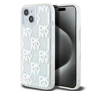 Étui DKNY pour iPhone 15 6.1 blanc étui rigide Liquid Glitter Multilogo