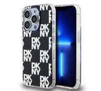 Étui DKNY pour iPhone 15 Pro 6.1 noir étui rigide IML Checkered Mono Pattern