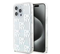 Étui DKNY pour iPhone 15 Pro Max 6.7 blanc étui rigide Liquid Glitter Multilogo