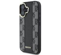 Coque pour iPhone 16 Compatible MagSafe Motif à Carreaux Ultra-Chic Noir