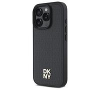 Étui DKNY pour iPhone 16 Pro 6.3 étui rigide noir Repeat Pattern Stack Logo MagSafe