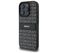 Étui DKNY pour iPhone 16 Pro 6.3 noir étui rigide Texture Pattern Tonal Stripe