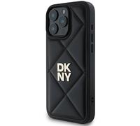 Étui DKNY pour iPhone 16 Pro 6.3 noir Quilted Stack Logo