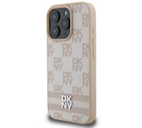 Étui DKNY pour iPhone 16 Pro 6.3 rose étui rigide Checkered Pattern & Printed Stripes