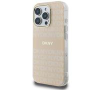 Étui DKNY pour iPhone 16 Pro 6.3 rose étui rigide Repeat texture patern & Stripe MagSafe